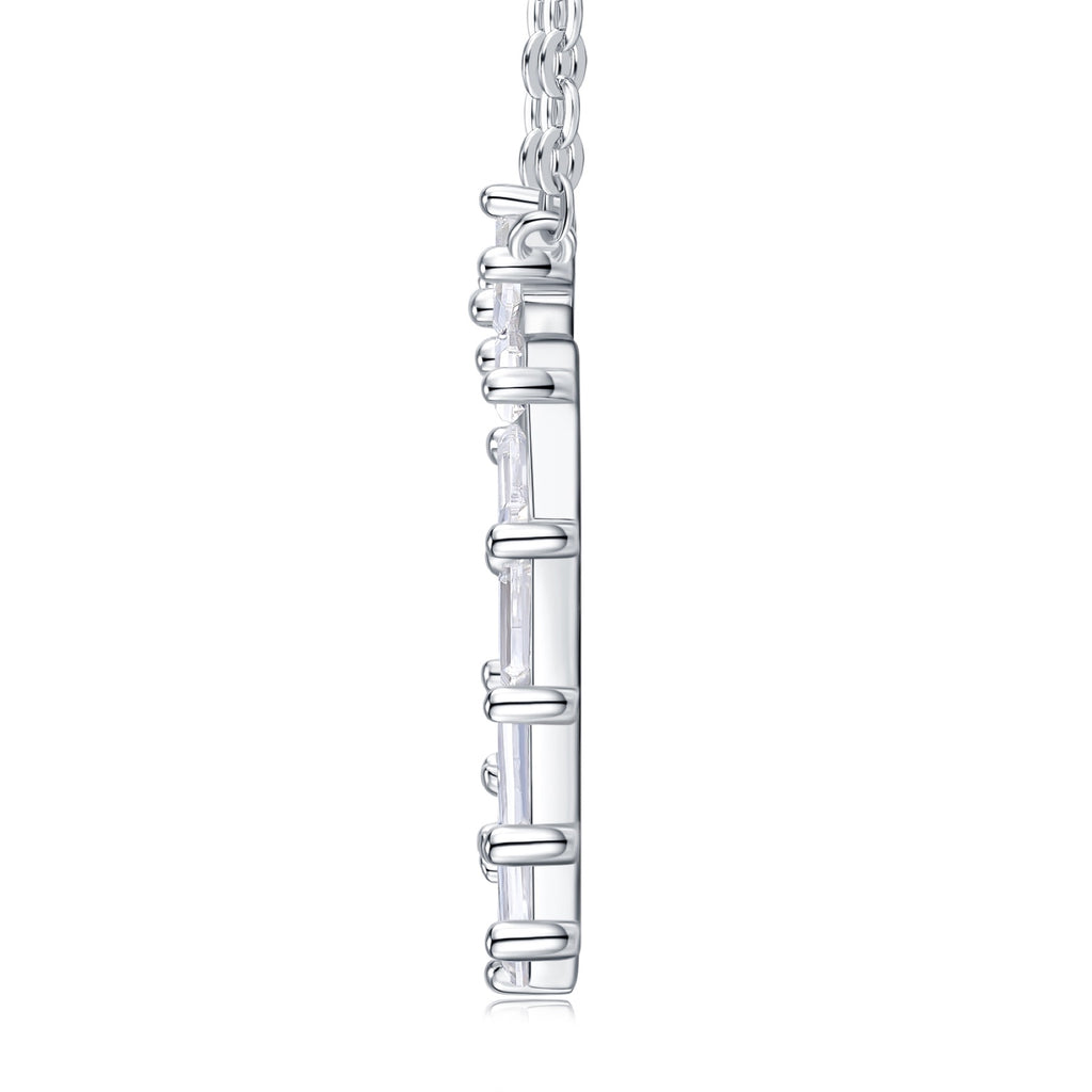 Circlet Moissanite Baguette Circle Necklace in Sterling Silver