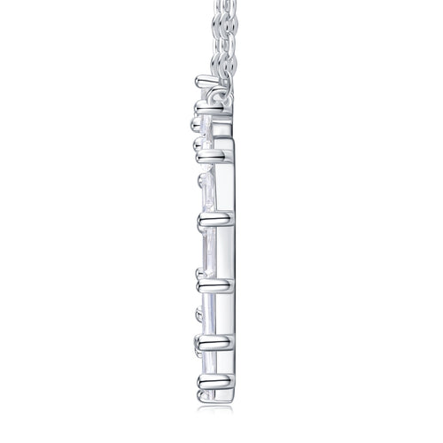 Circlet Moissanite Baguette Circle Necklace in Sterling Silver