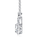 Regina Moissanite Crowned Oval Halo Necklace in Sterling Silver