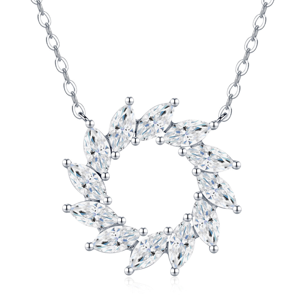 Verdure Moissanite Laurel Wreath Necklace in Sterling Silver