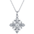 Basilica Moissanite Cross Necklace in Sterling Silver