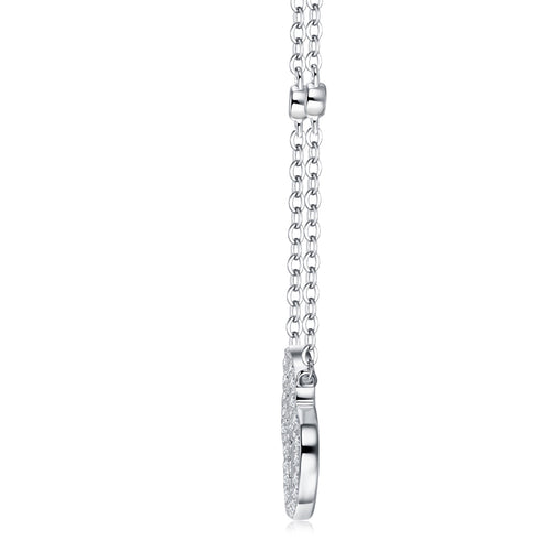 Coeur Moissanite Baguette Heart Necklace in Sterling Silver