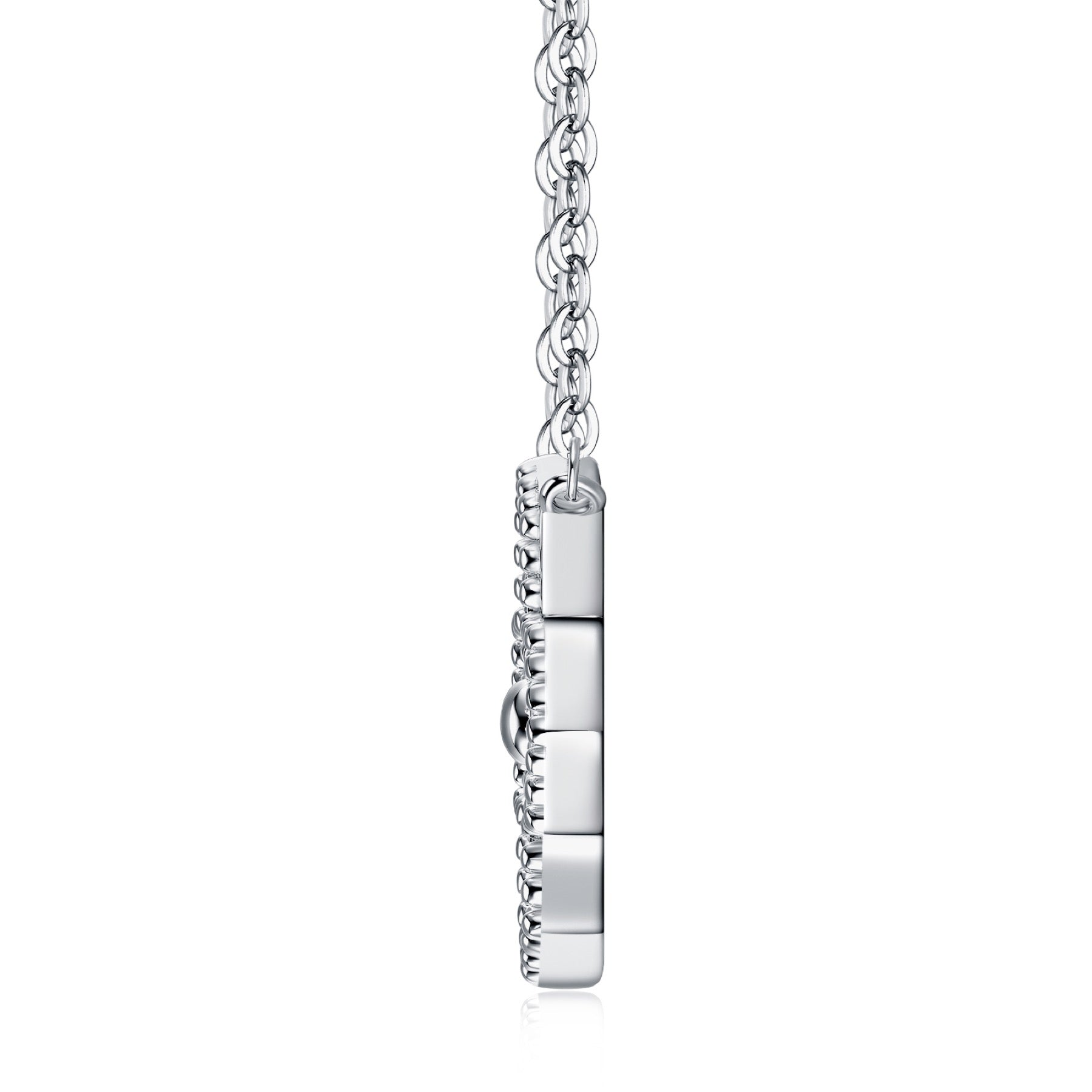 Quatrefoil Moissanite Clover Pendant Necklace in Sterling Silver