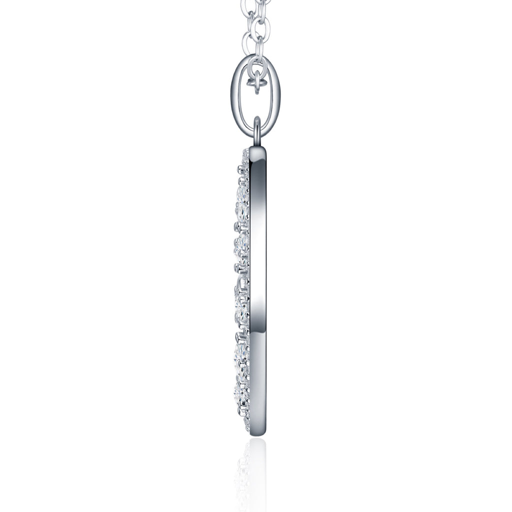 Rosace Moissanite Openwork Medallion Necklace in Sterling Silver