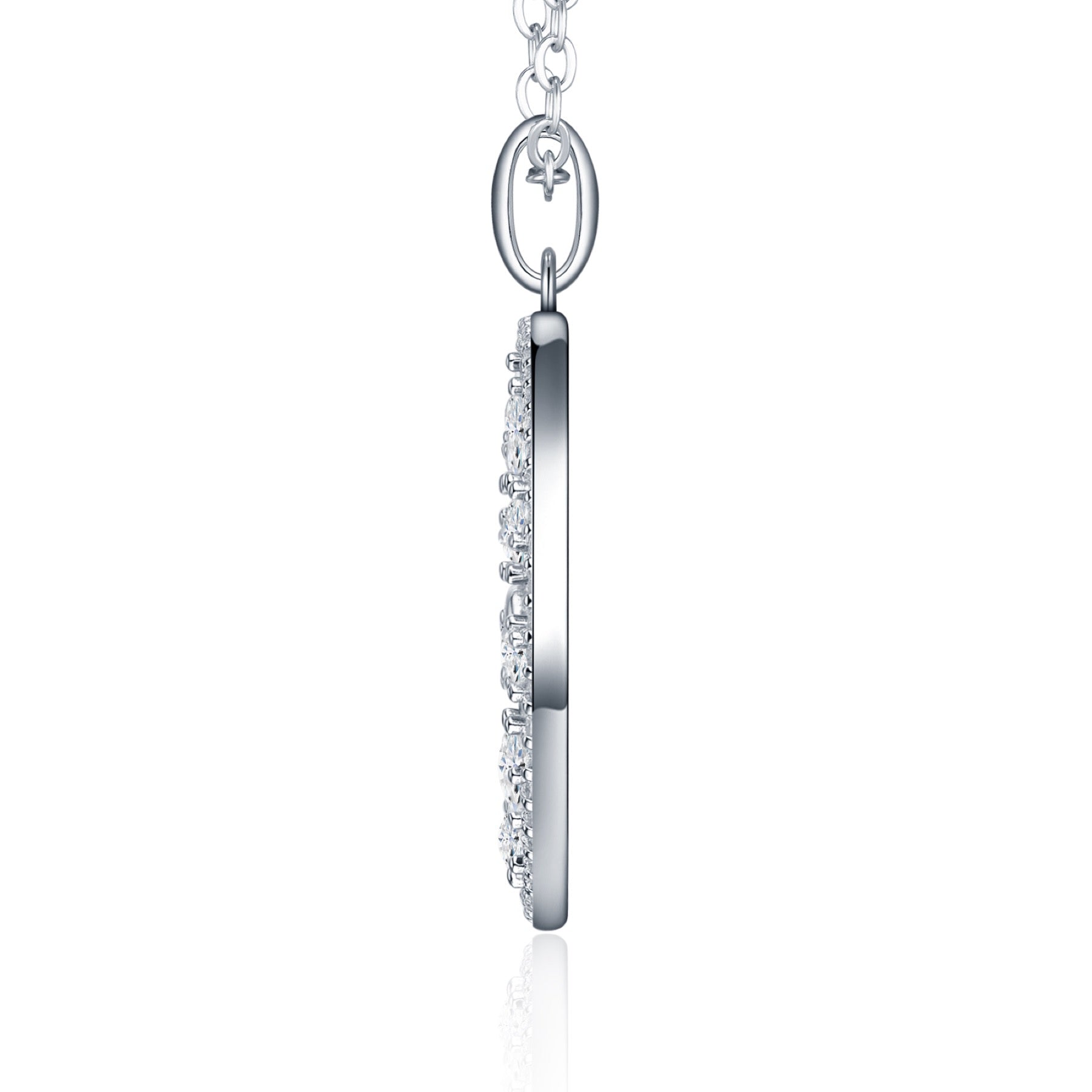 Rosace Moissanite Openwork Medallion Necklace in Sterling Silver