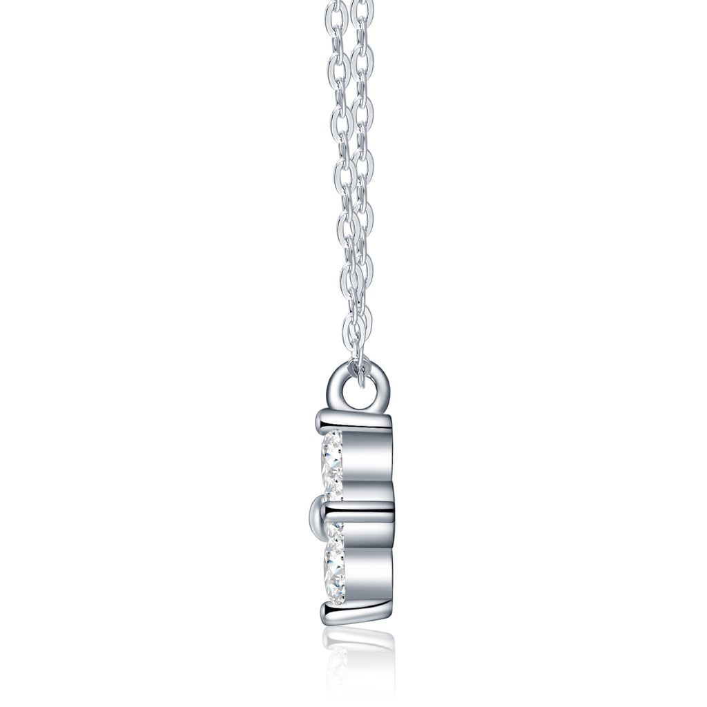 Trefle Moissanite Clover Pendant Necklace in Sterling Silver