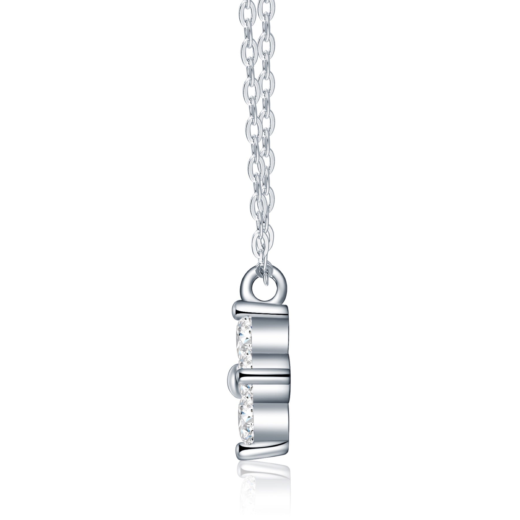 Trefle Moissanite Clover Pendant Necklace in Sterling Silver