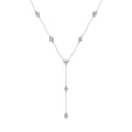 Wisp Moissanite Lariat Necklace in Sterling Silver