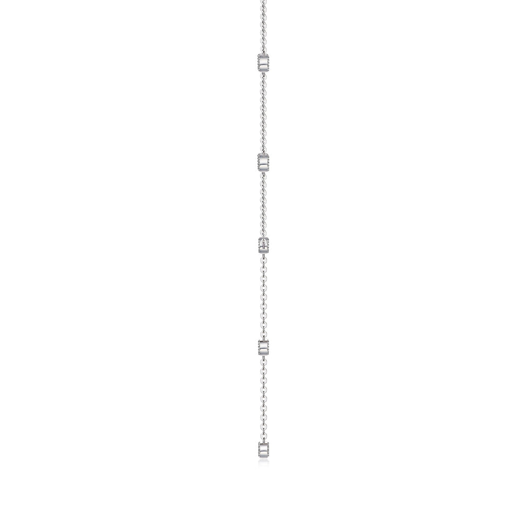 Wisp Moissanite Lariat Necklace in Sterling Silver