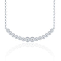 Smile Moissanite Curved Bar Necklace in Sterling Silver