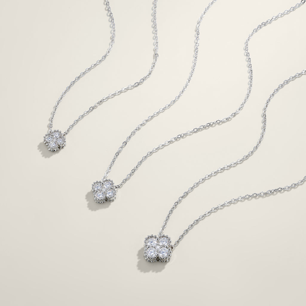 Nosegay Moissanite Cluster Pendant Necklace in Sterling Silver