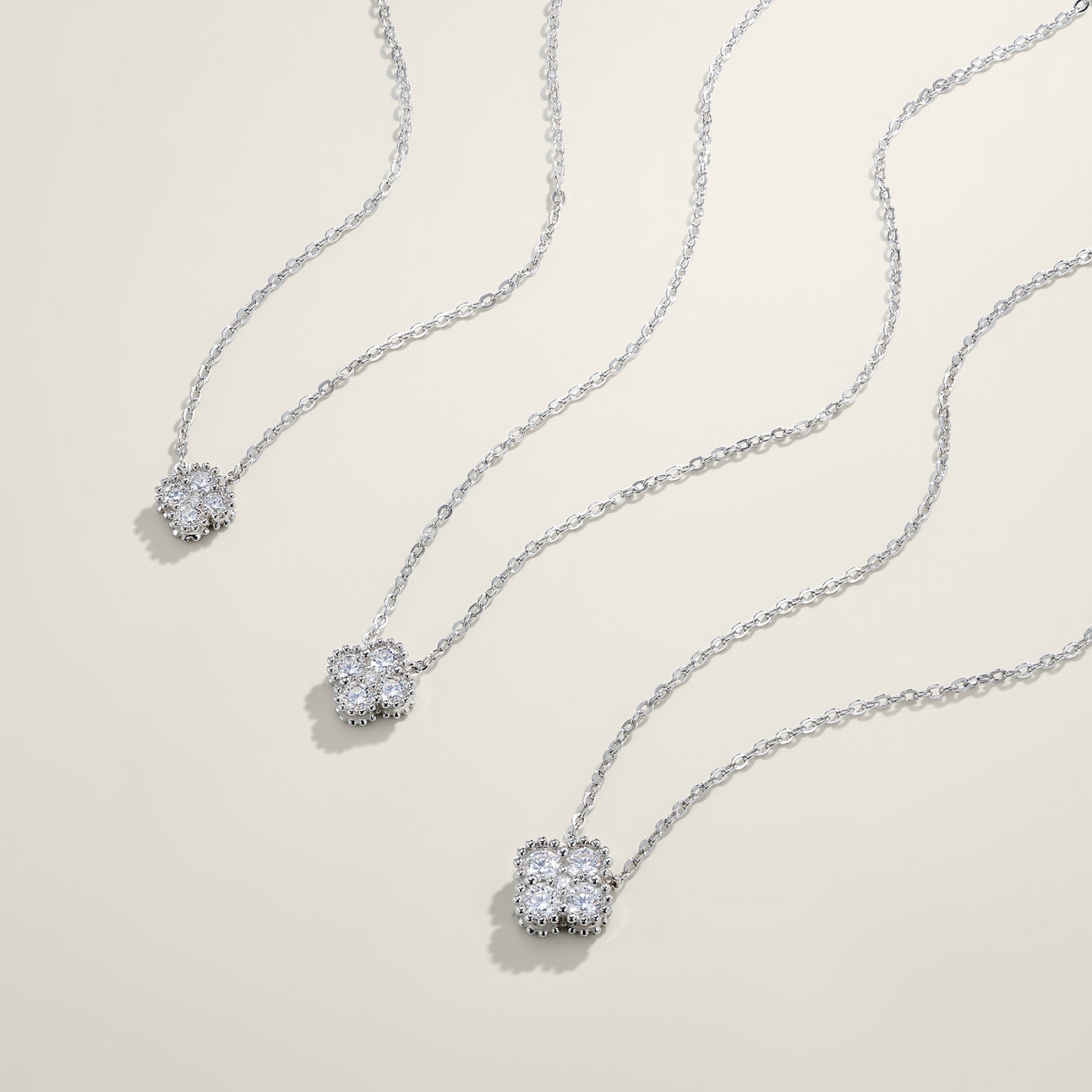Nosegay Moissanite Cluster Pendant Necklace in Sterling Silver