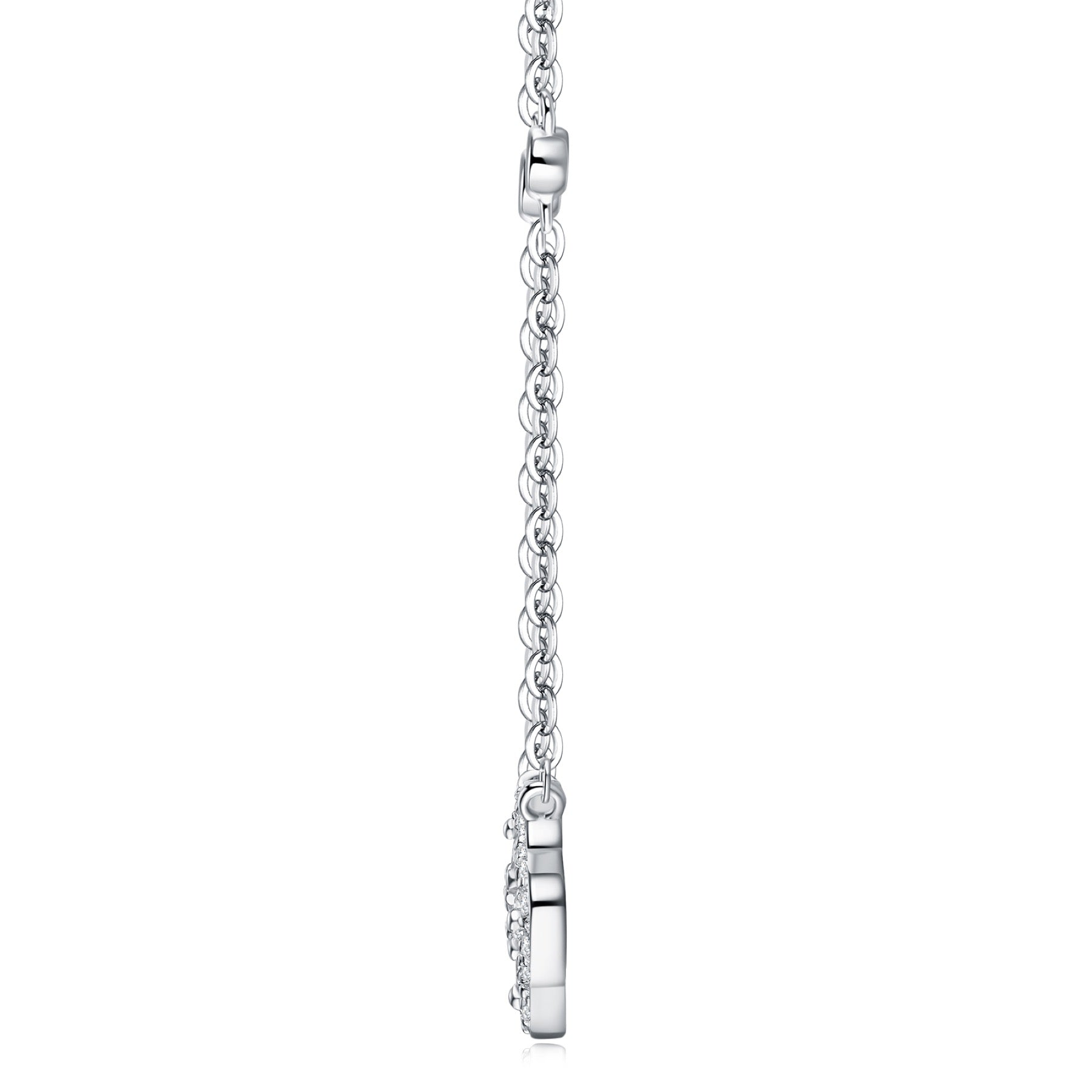 Lucky Moissanite Clover Pendant Necklace in Sterling Silver