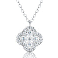 Petunia Moissanite Flower Pendant Necklace in Sterling Silver