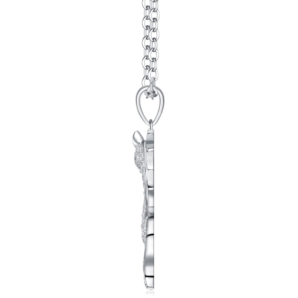 Draco Moissanite Dragon Pendant Necklace in Sterling Silver