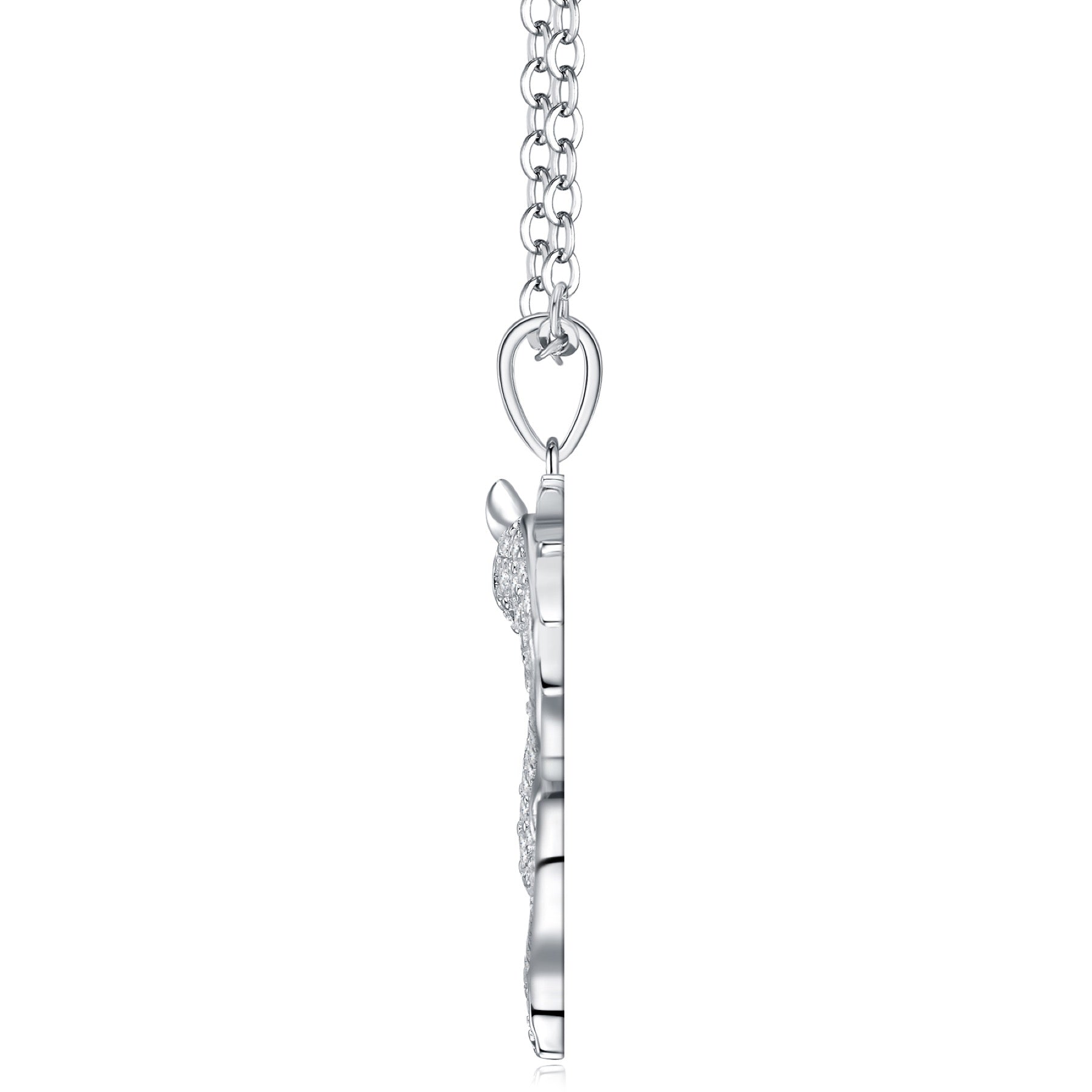 Draco Moissanite Dragon Pendant Necklace in Sterling Silver