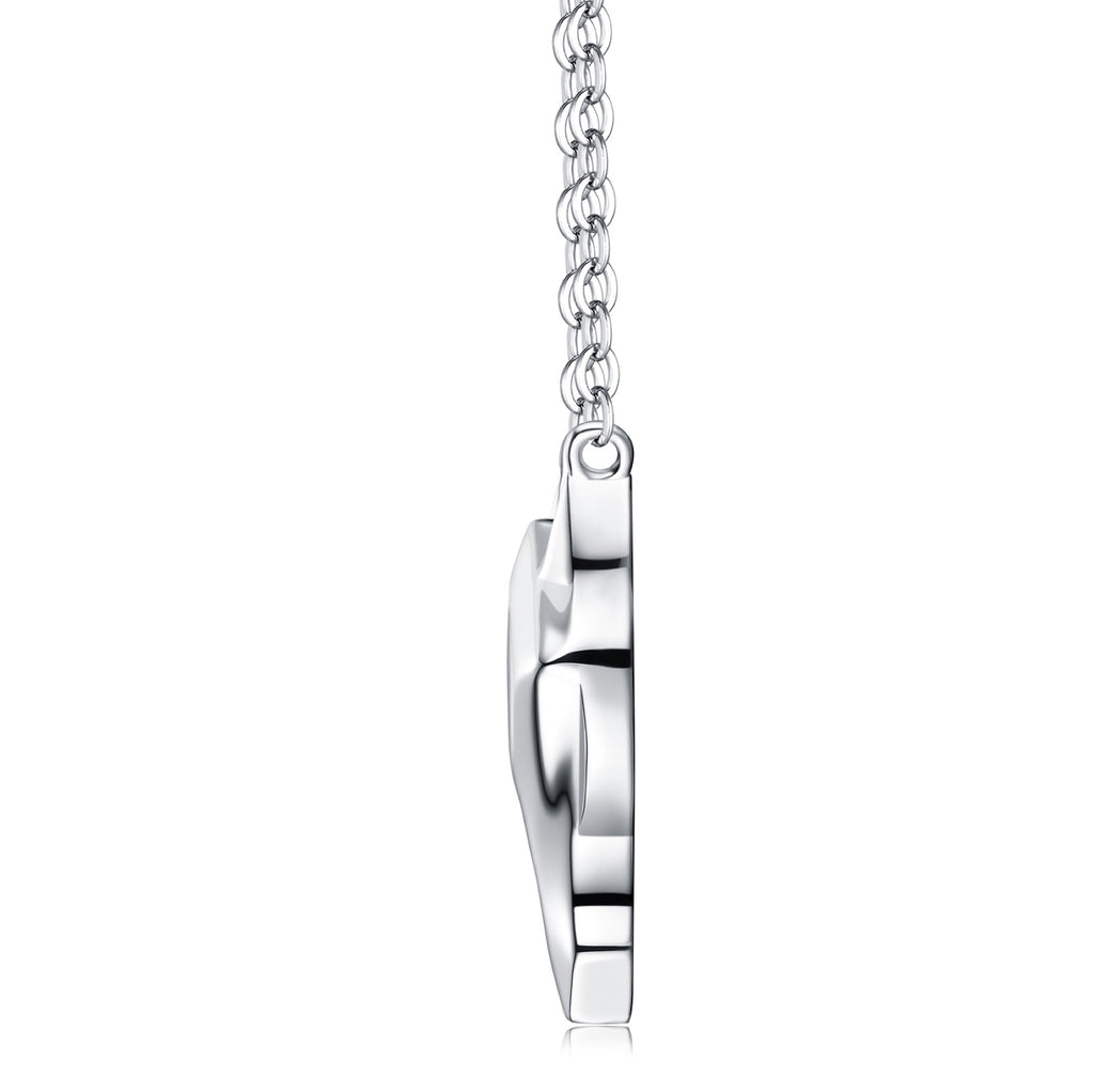 Equus Moissanite Horse Pendant Necklace in Sterling Silver