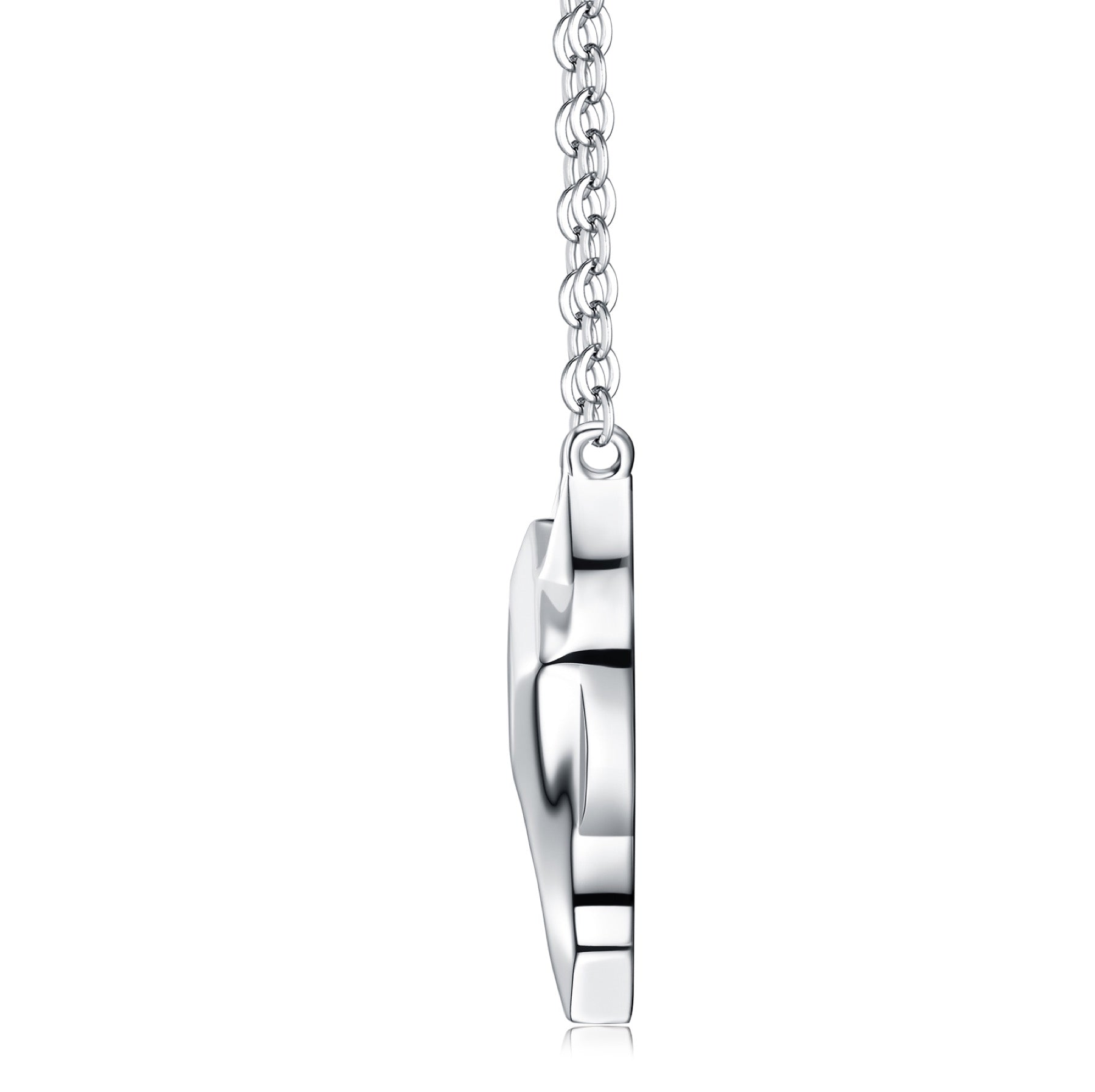 Equus Moissanite Horse Pendant Necklace in Sterling Silver