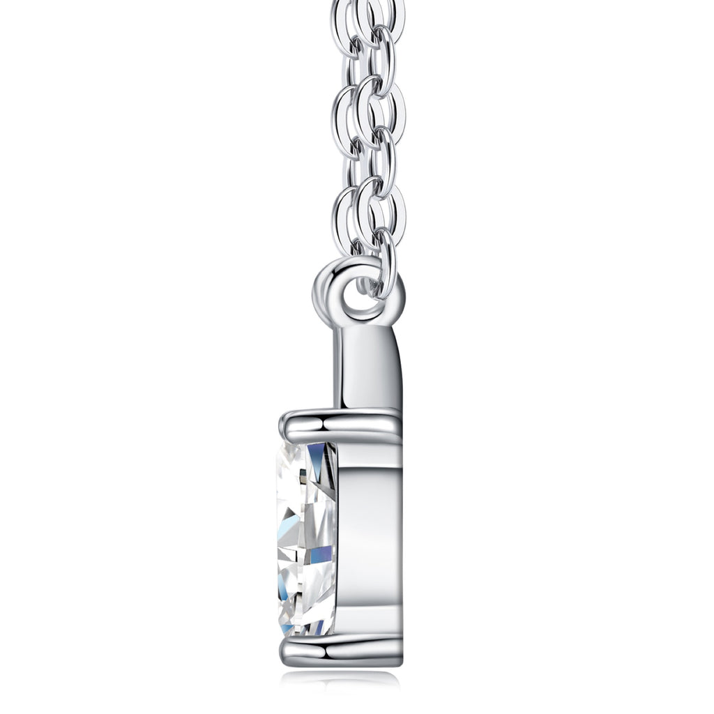 Lys Moissanite Solitaire Pendant Necklace in Sterling Silver