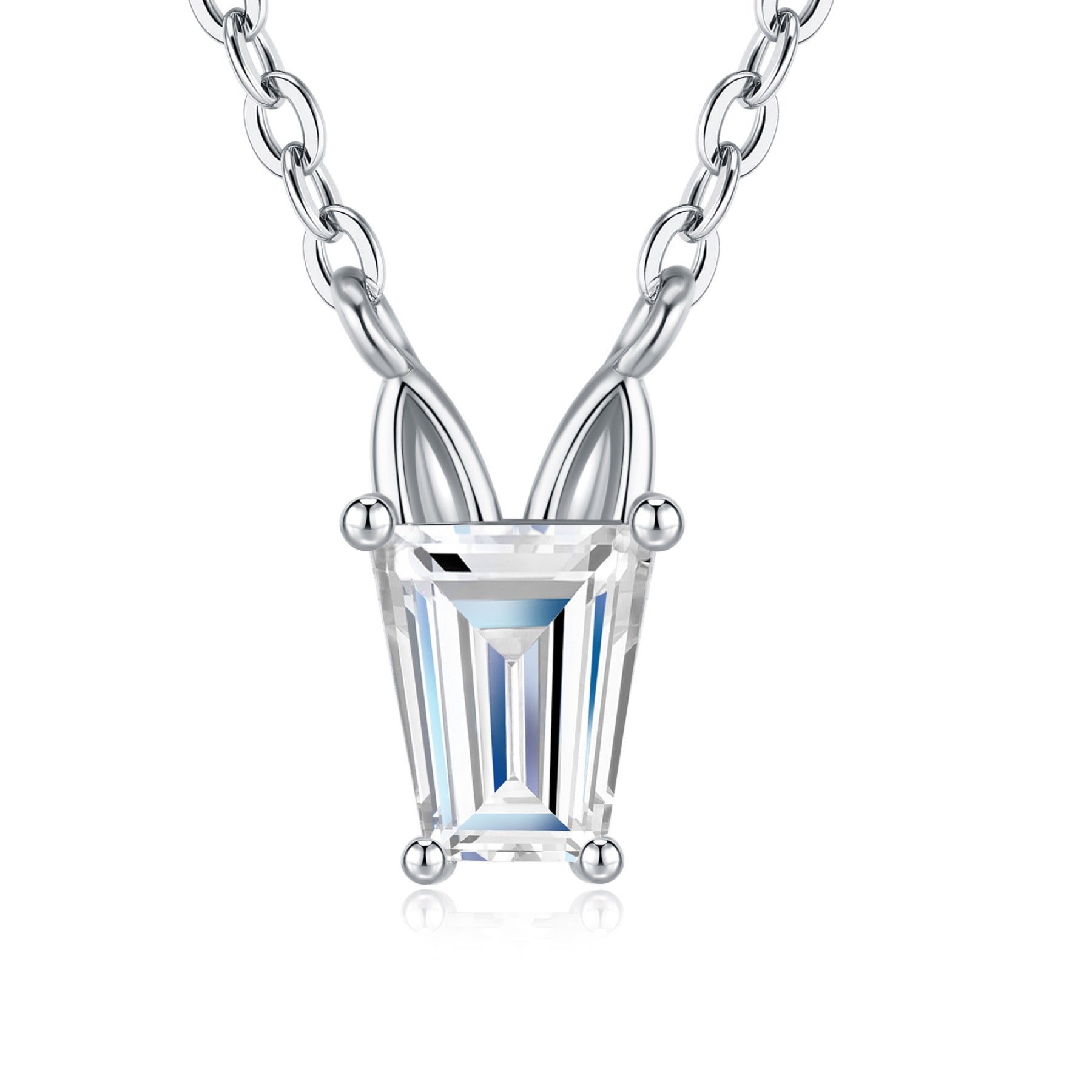 Lys Moissanite Solitaire Pendant Necklace in Sterling Silver