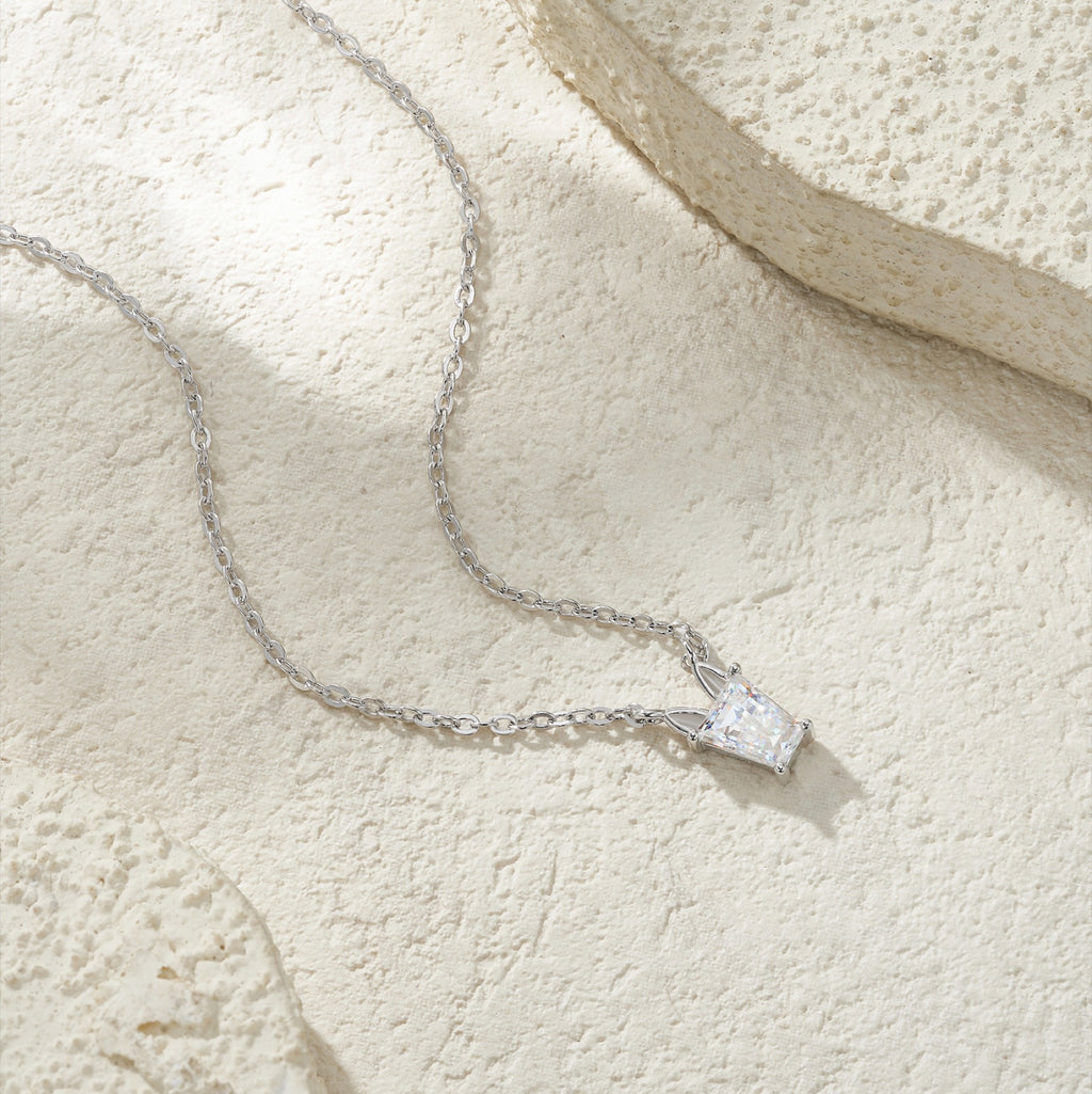 Lys Moissanite Solitaire Pendant Necklace in Sterling Silver