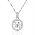 Flicker 1 Carat Moissanite Halo Pendant Necklace in Sterling Silver