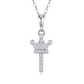 Dainty Initial T Moissanite Crown Pendant Necklace in Sterling Silver