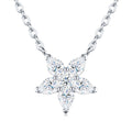Estelle Moissanite Flower Pendant Necklace in Sterling Silver