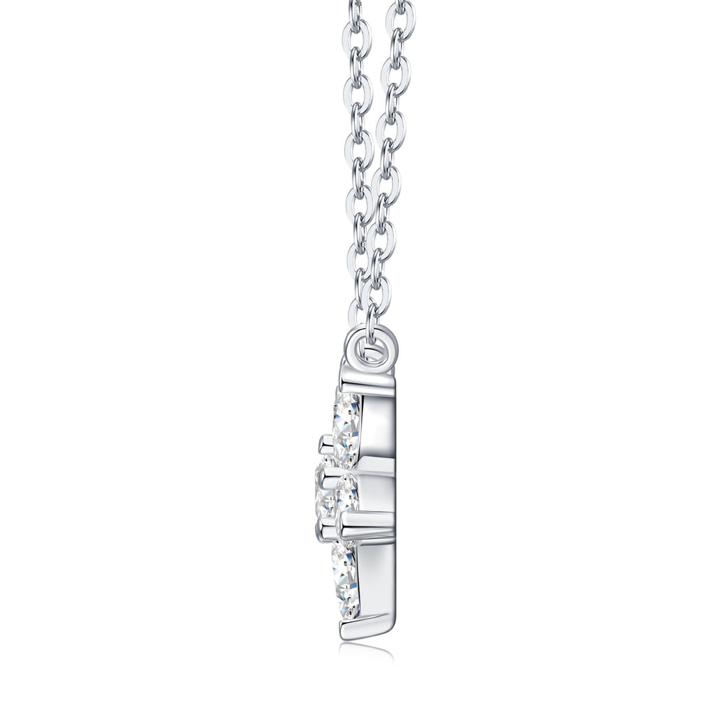 Estelle Moissanite Flower Pendant Necklace in Sterling Silver
