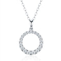 Anello Moissanite Circle Pendant Necklace in Sterling Silver