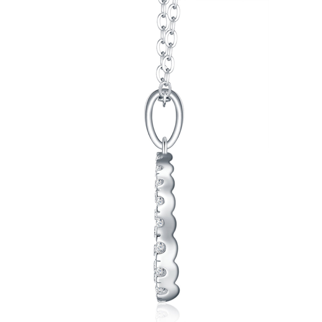 Anello Moissanite Circle Pendant Necklace in Sterling Silver