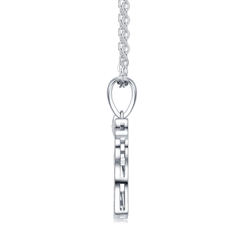 Mustang Moissanite Horse Pendant Necklace in Sterling Silver
