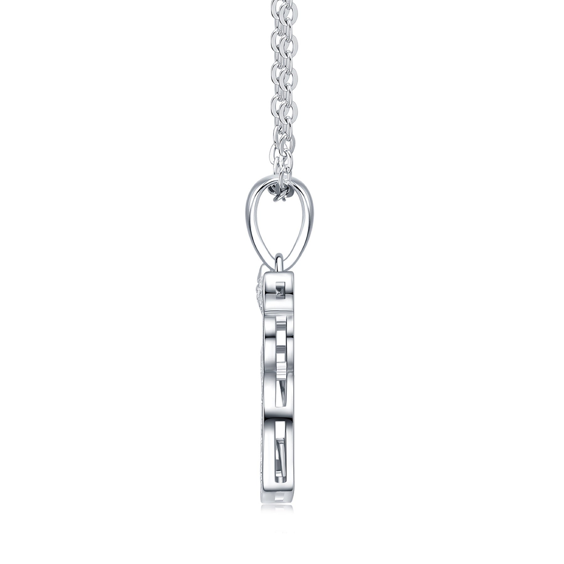 Mustang Moissanite Horse Pendant Necklace in Sterling Silver