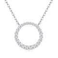 Loop Moissanite Circle Pendant Necklace in Sterling Silver