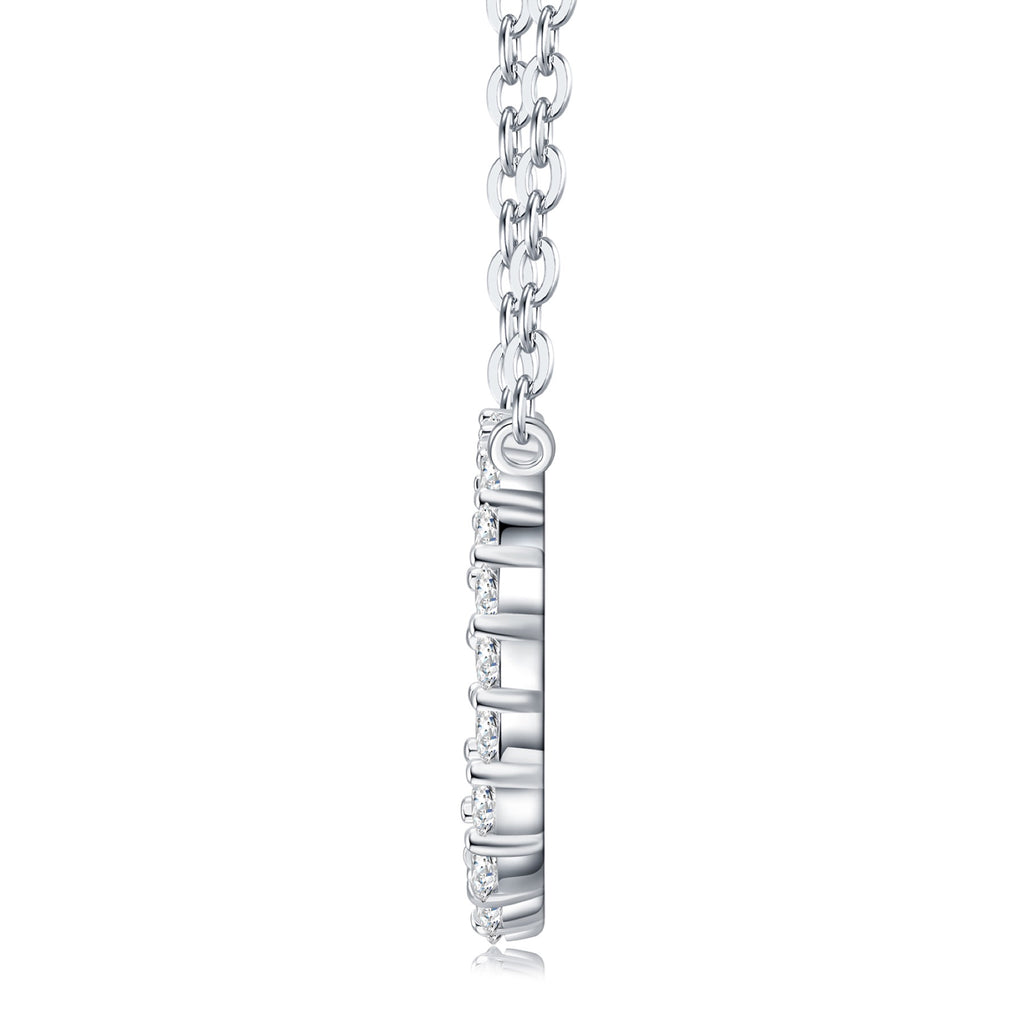 Loop Moissanite Circle Pendant Necklace in Sterling Silver
