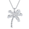 Palm Moissanite Palm Tree Pendant Necklace in Sterling Silver