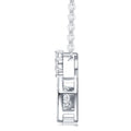 Vela 1 Carat Moissanite Halo Pendant Necklace in Sterling Silver