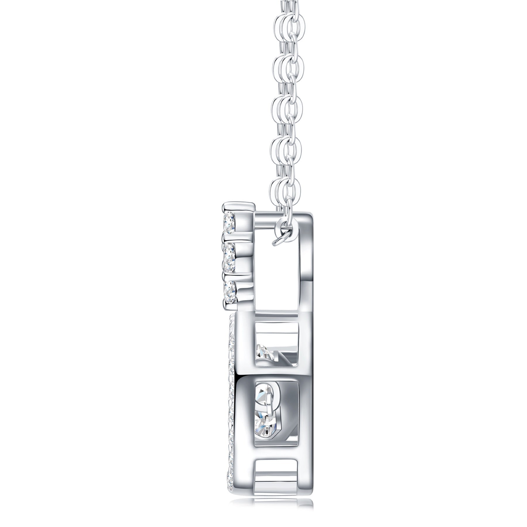 Vela 1 Carat Moissanite Halo Pendant Necklace in Sterling Silver