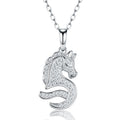Neptune Moissanite Seahorse Pendant Necklace in Sterling Silver