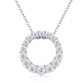 Ring Moissanite Circle Pendant Necklace in Sterling Silver
