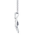 Tide Moissanite Whale Tail Pendant Necklace in Sterling Silver
