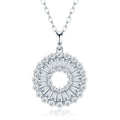 Corona Moissanite Baguette Circle Necklace in Sterling Silver