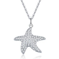 Estrella Moissanite Starfish Pendant Necklace in Sterling Silver