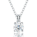 Ovalis 1 Carat Moissanite Solitaire Pendant Necklace in Sterling Silver