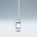 Fleurette Moissanite Clover Pendant Necklace in Sterling Silver
