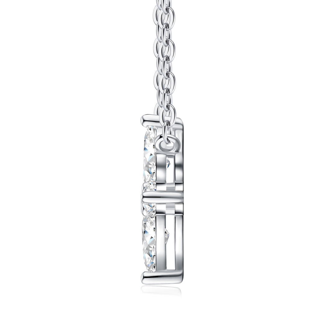 Foliole Moissanite Clover Pendant Necklace in Sterling Silver