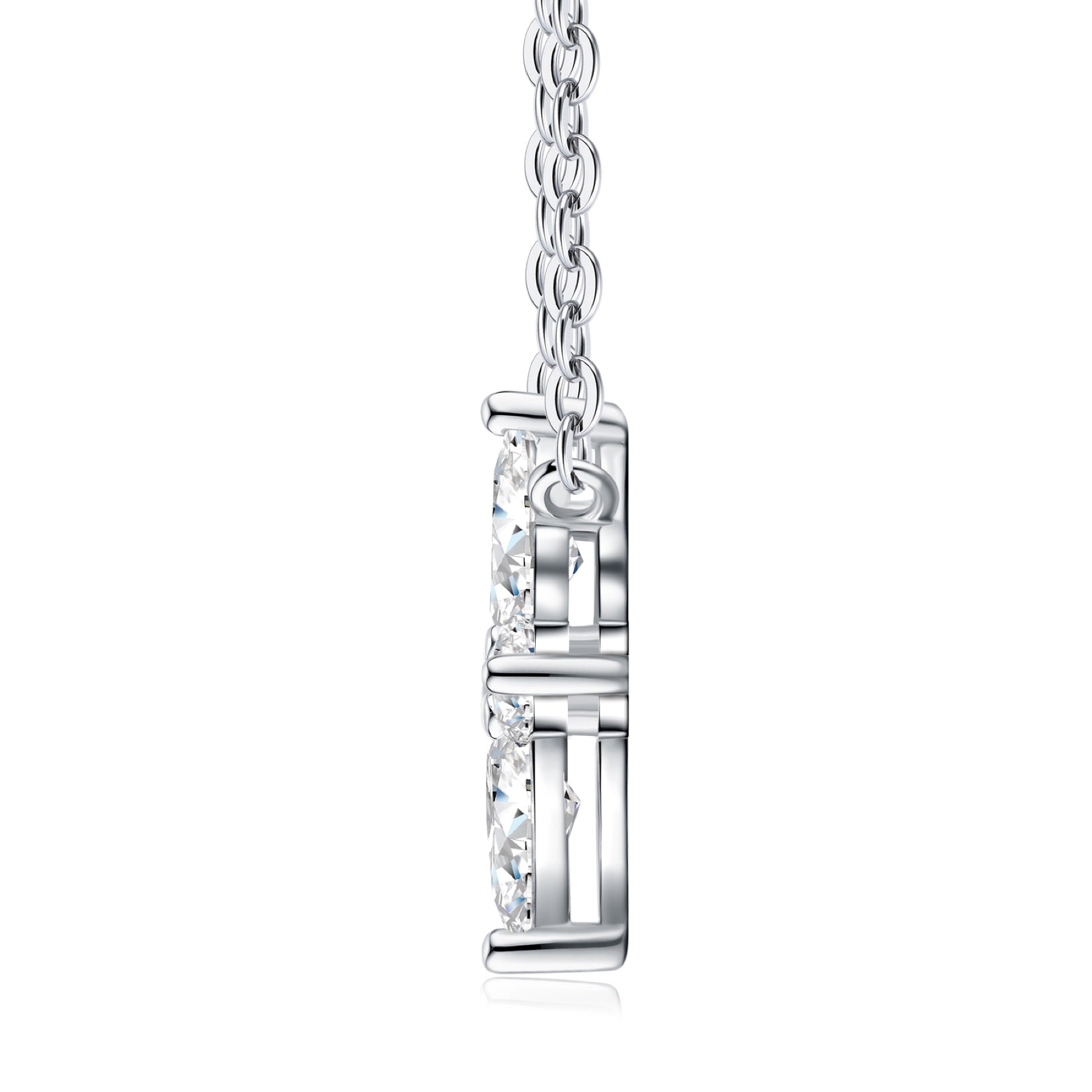 Foliole Moissanite Clover Pendant Necklace in Sterling Silver