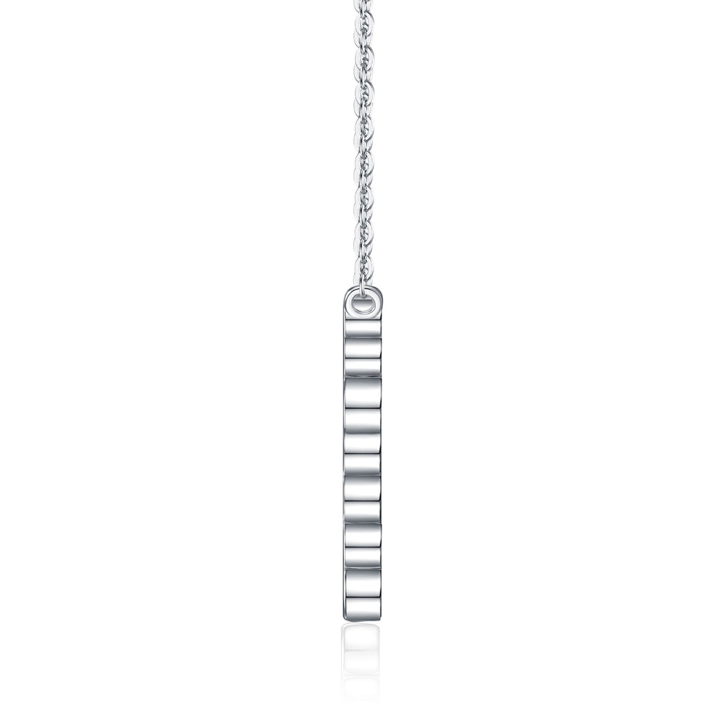 Beacon Moissanite Cross Necklace in Sterling Silver