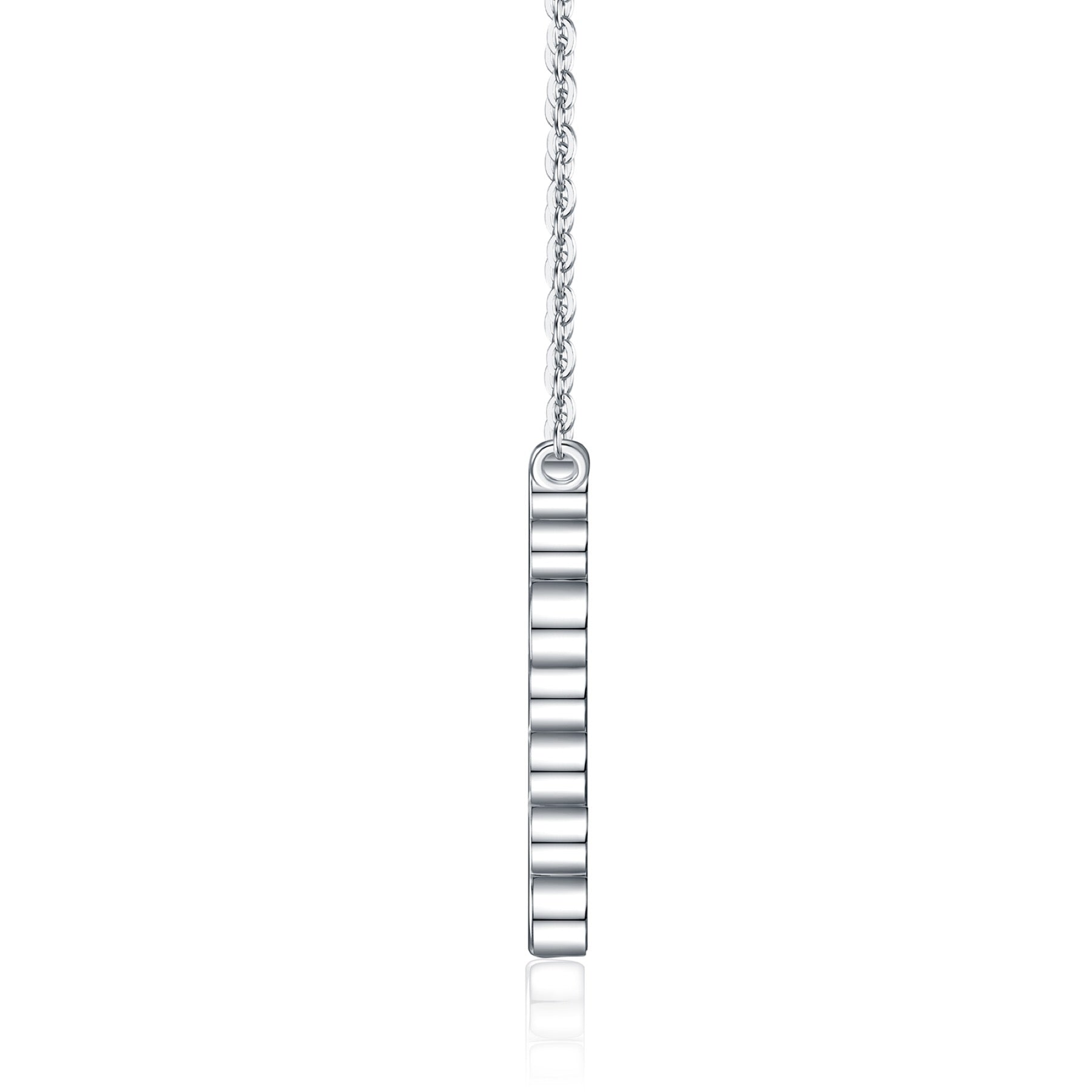 Beacon Moissanite Cross Necklace in Sterling Silver
