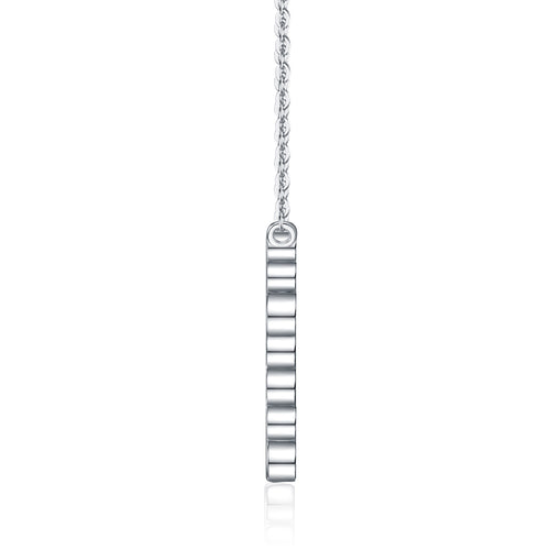 Beacon Moissanite Cross Necklace in Sterling Silver